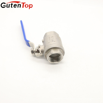 GutenTop HIgh Quality SS 316 Ball Valve 2PC ss stem Blue Handle With Lockable